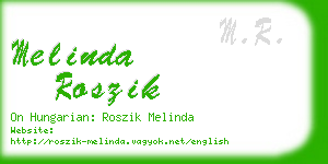 melinda roszik business card